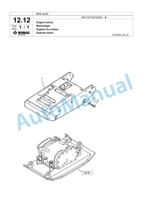 Bomag BPR 25-40 Vibratory Plate Compactor Spare Parts Catalogue 00817432 2 Bomag BPR 25-40 Vibratory Plate Compactor Spare Parts Catalogue 00817432-2