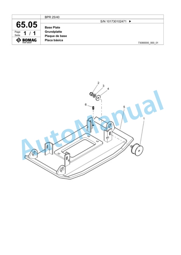 Bomag BPR 25-40 Vibratory Plate Compactor Spare Parts Catalogue 00817432 4 Bomag BPR 25-40 Vibratory Plate Compactor Spare Parts Catalogue 00817432-4