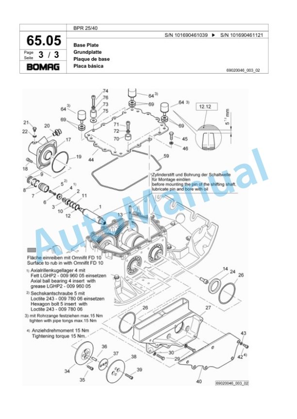 Bomag BPR 25-40 Vibratory Plate Compactor Spare Parts Catalogue 00818399 4 Bomag BPR 25-40 Vibratory Plate Compactor Spare Parts Catalogue 00818399-4