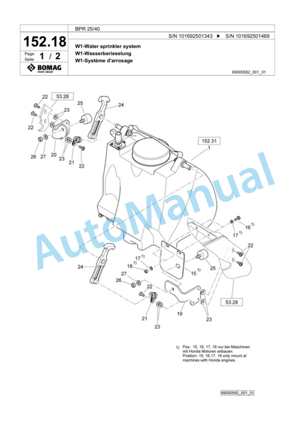 Bomag BPR 25-40 Vibratory Plate Compactor Spare Parts Catalogue 00824303 5 Bomag BPR 25-40 Vibratory Plate Compactor Spare Parts Catalogue 00824303-5