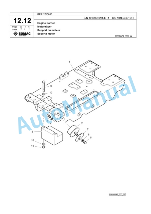 Bomag BPR 25-50 D Vibratory Plate Compactor Spare Parts Catalogue 00818405 2 Bomag BPR 25-50 D Vibratory Plate Compactor Spare Parts Catalogue 00818405-2