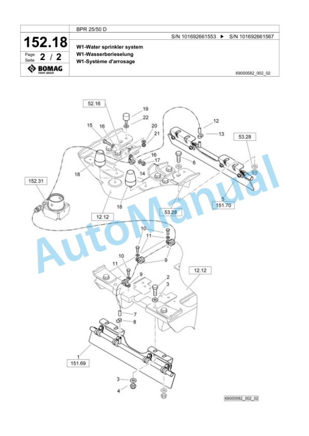 Bomag BPR 25-50 D Vibratory Plate Compactor Spare Parts Catalogue 00824765 5 Bomag BPR 25-50 D Vibratory Plate Compactor Spare Parts Catalogue 00824765-5