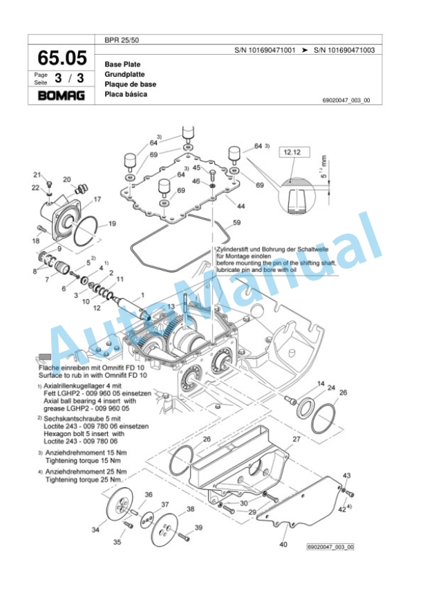 Bomag BPR 25-50 Vibratory Plate Compactor Spare Parts Catalogue 00818401 5 Bomag BPR 25-50 Vibratory Plate Compactor Spare Parts Catalogue 00818401-5