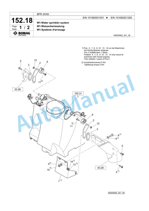 Bomag BPR 25-50 Vibratory Plate Compactor Spare Parts Catalogue 00824307 5 Bomag BPR 25-50 Vibratory Plate Compactor Spare Parts Catalogue 00824307-5