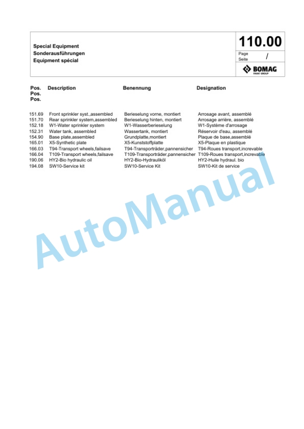Bomag BPR 25-50 Vibratory Plate Compactor Spare Parts Catalogue 00825791 5 Bomag BPR 25-50 Vibratory Plate Compactor Spare Parts Catalogue 00825791-5