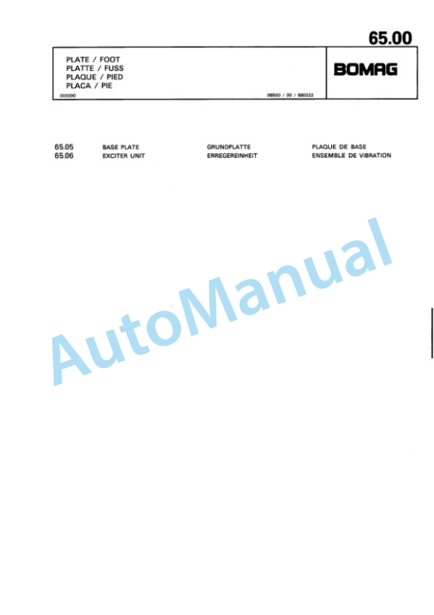 Bomag BPR 30-38 D-3, BPR 35-38 D-3 Vibratory Plate Compactor Spare Parts Catalogue 00811418 5 Bomag BPR 30-38 D-3, BPR 35-38 D-3 Vibratory Plate Compactor Spare Parts Catalogue 00811418-5