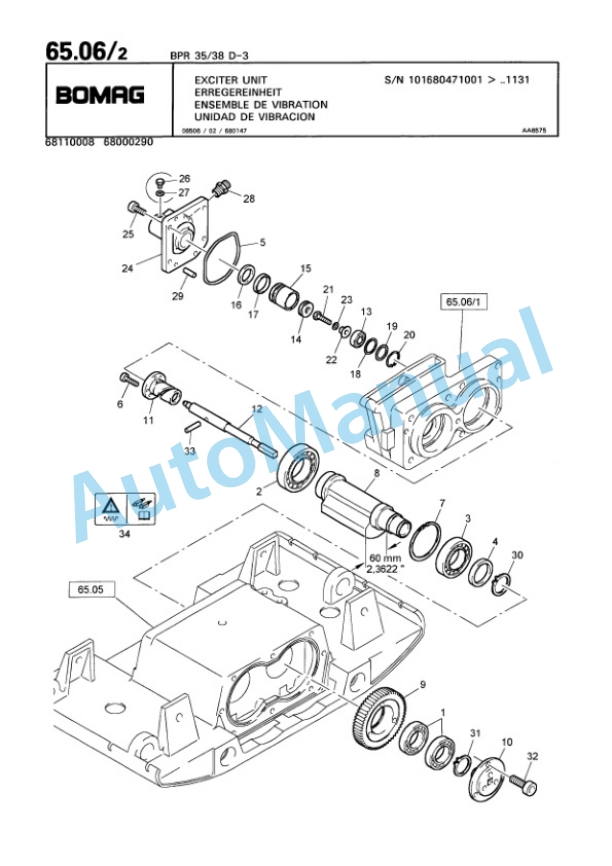 Bomag BPR 30-38 D-3, BPR 35-38 D-3 Vibratory Plate Compactor Spare Parts Catalogue 00811423 5 Bomag BPR 30-38 D-3, BPR 35-38 D-3 Vibratory Plate Compactor Spare Parts Catalogue 00811423-5