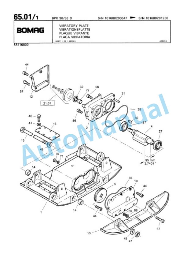 Bomag BPR 30-38 D, BPR 35-38 D Vibratory Plate Compactor Spare Parts Catalogue 00813343 3 Bomag BPR 30-38 D, BPR 35-38 D Vibratory Plate Compactor Spare Parts Catalogue 00813343-3