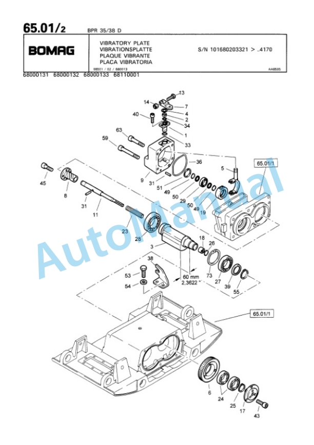 Bomag BPR 30-38 D, BPR 35-38 D Vibratory Plate Compactor Spare Parts Catalogue 00813343 4 Bomag BPR 30-38 D, BPR 35-38 D Vibratory Plate Compactor Spare Parts Catalogue 00813343-4