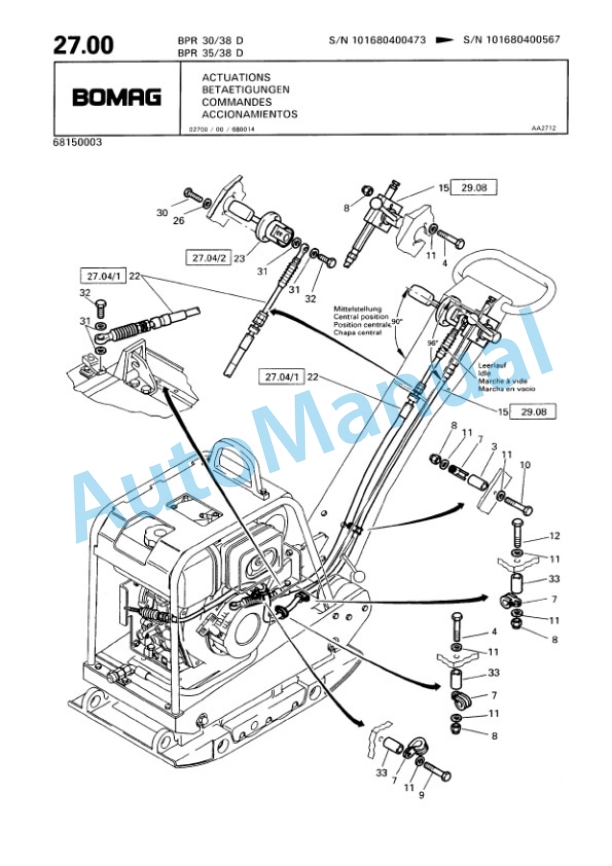 Bomag BPR 30-38 D, BPR 35-38 D Vibratory Plate Compactor Spare Parts Catalogue 00813503 2 Bomag BPR 30-38 D, BPR 35-38 D Vibratory Plate Compactor Spare Parts Catalogue 00813503-2