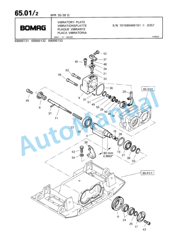 Bomag BPR 30-38 D, BPR 35-38 D Vibratory Plate Compactor Spare Parts Catalogue 00813503 4 Bomag BPR 30-38 D, BPR 35-38 D Vibratory Plate Compactor Spare Parts Catalogue 00813503-4