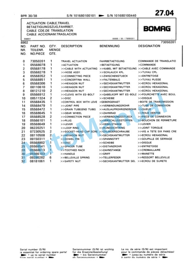 Bomag BPR 30-38 Vibratory Plate Compactor Spare Parts Catalogue 00813346 3 Bomag BPR 30-38 Vibratory Plate Compactor Spare Parts Catalogue 00813346-3
