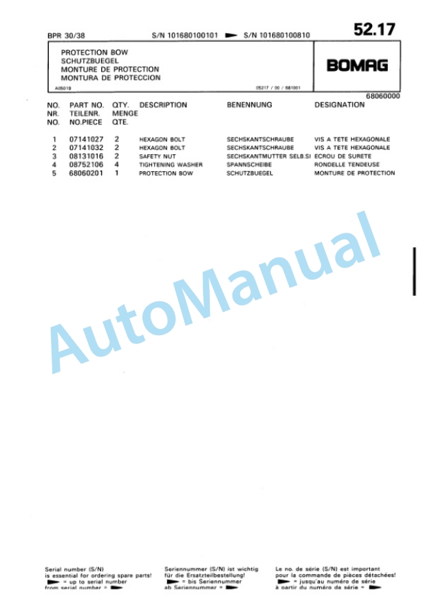 Bomag BPR 30-38 Vibratory Plate Compactor Spare Parts Catalogue 00813346 4 Bomag BPR 30-38 Vibratory Plate Compactor Spare Parts Catalogue 00813346-4
