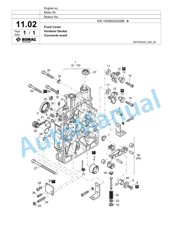 Bomag BPR 30-38D-3, BPR 35-38D-3 Vibratory Plate Compactor Spare Parts Catalogue 00817435 2 Bomag BPR 30-38D-3, BPR 35-38D-3 Vibratory Plate Compactor Spare Parts Catalogue 00817435-2