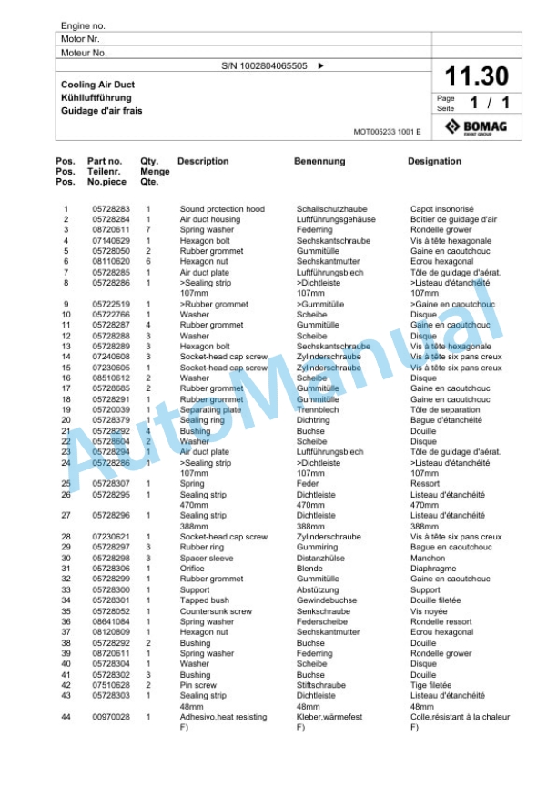 Bomag BPR 30-38D-3, BPR 35-38D-3 Vibratory Plate Compactor Spare Parts Catalogue 00817435 3 Bomag BPR 30-38D-3, BPR 35-38D-3 Vibratory Plate Compactor Spare Parts Catalogue 00817435-3