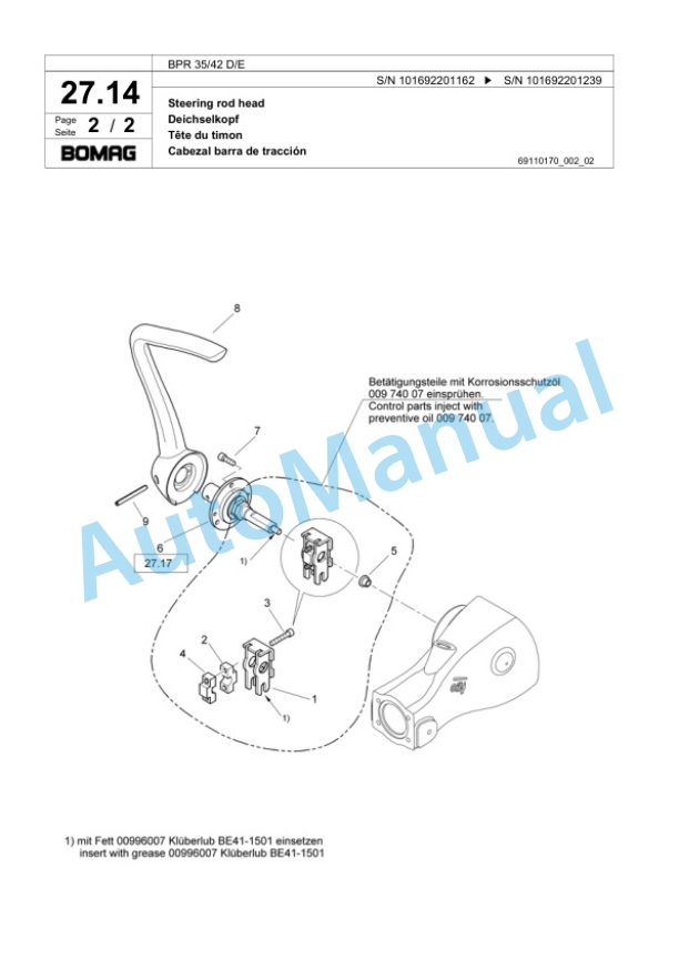 Bomag BPR 35-42 D-E Vibratory Plate Compactor Spare Parts Catalogue 00818759 2 Bomag BPR 35-42 D-E Vibratory Plate Compactor Spare Parts Catalogue 00818759-2