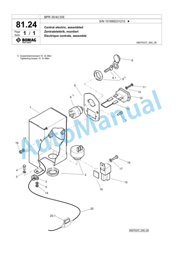 Bomag BPR 35-42 D-E Vibratory Plate Compactor Spare Parts Catalogue 00825807 5 Bomag BPR 35-42 D-E Vibratory Plate Compactor Spare Parts Catalogue 00825807-5