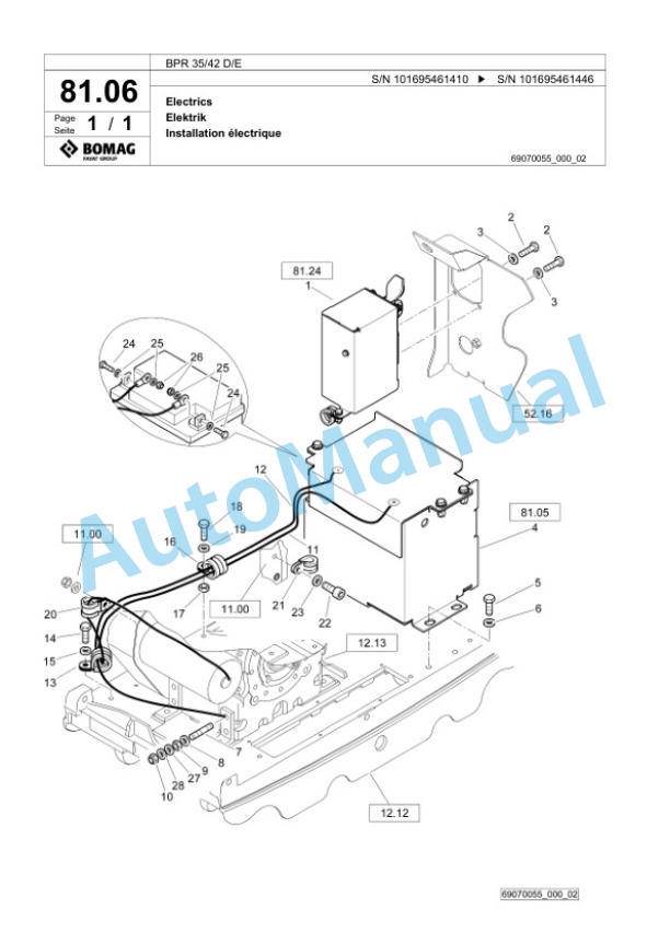 Bomag BPR 35-42 D-E Vibratory Plate Compactor Spare Parts Catalogue 00826515 4 Bomag BPR 35-42 D-E Vibratory Plate Compactor Spare Parts Catalogue 00826515-4