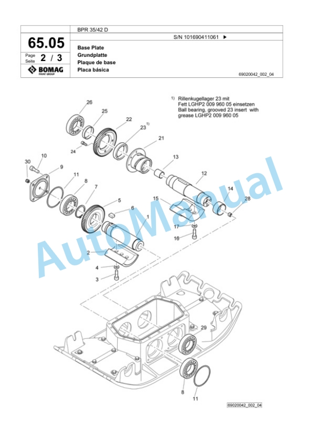 Bomag BPR 35-42 D Vibratory Plate Compactor Spare Parts Catalogue 00818085 4 Bomag BPR 35-42 D Vibratory Plate Compactor Spare Parts Catalogue 00818085-4