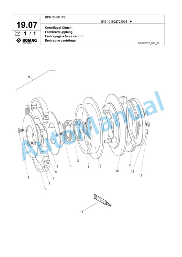 Bomag BPR 35-60 D-E Vibratory Plate Compactor Spare Parts Catalogue 00824373 2 Bomag BPR 35-60 D-E Vibratory Plate Compactor Spare Parts Catalogue 00824373-2