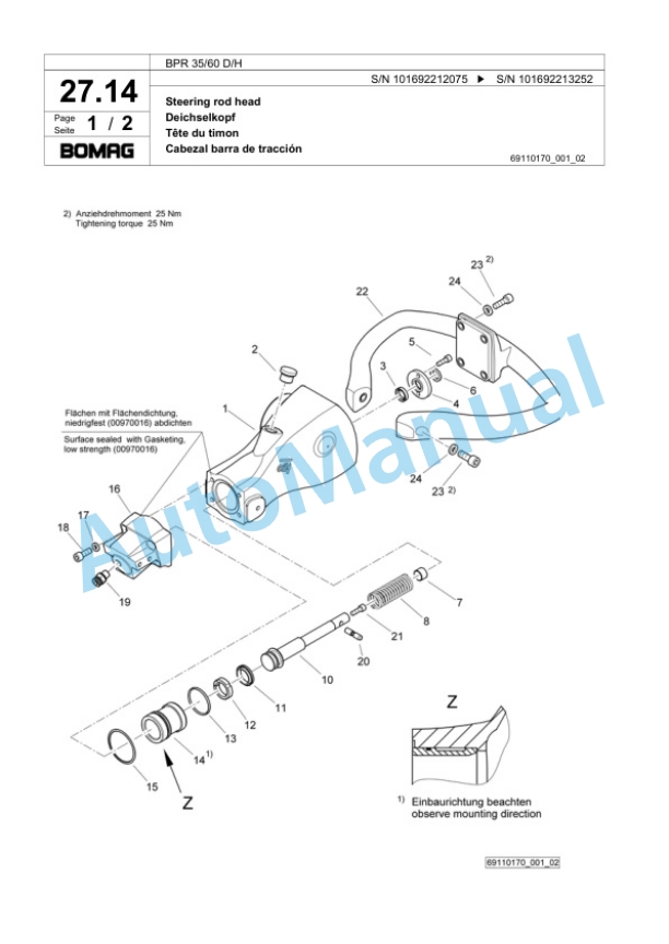 Bomag BPR 35-60 D-H Vibratory Plate Compactor Spare Parts Catalogue 00818761 2 Bomag BPR 35-60 D-H Vibratory Plate Compactor Spare Parts Catalogue 00818761-2