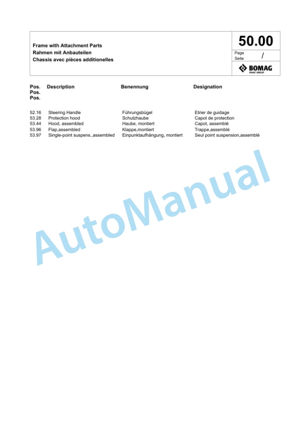 Bomag BPR 35-60 D-H Vibratory Plate Compactor Spare Parts Catalogue 00824769 2 Bomag BPR 35-60 D-H Vibratory Plate Compactor Spare Parts Catalogue 00824769-2