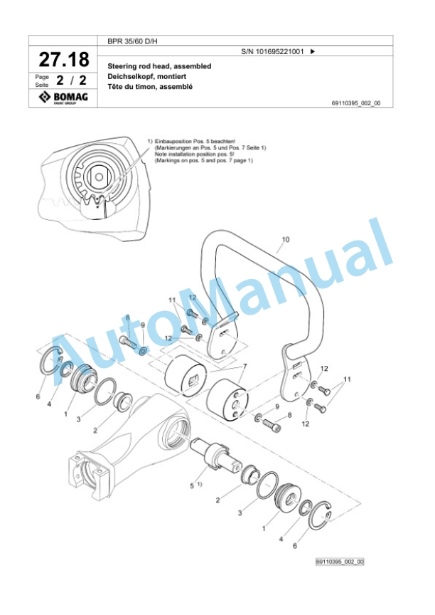 Bomag BPR 35-60 D-H Vibratory Plate Compactor Spare Parts Catalogue 00825783-2