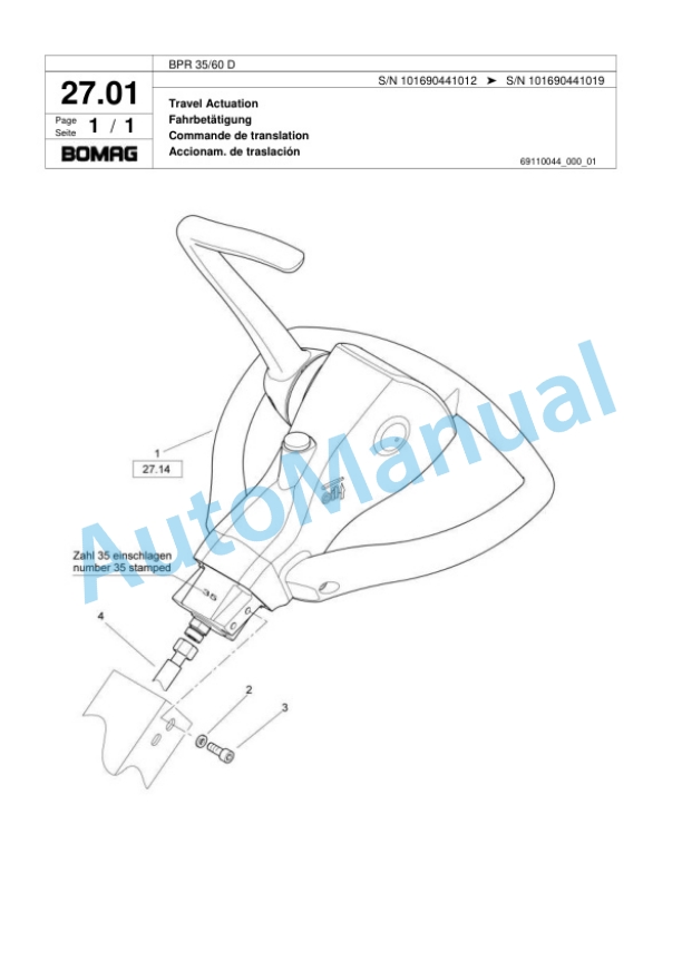 Bomag BPR 35-60 D Vibratory Plate Compactor Spare Parts Catalogue 00818091 2 Bomag BPR 35-60 D Vibratory Plate Compactor Spare Parts Catalogue 00818091-2