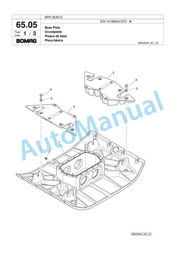 Bomag BPR 35-60 D Vibratory Plate Compactor Spare Parts Catalogue 00818091 3 Bomag BPR 35-60 D Vibratory Plate Compactor Spare Parts Catalogue 00818091-3
