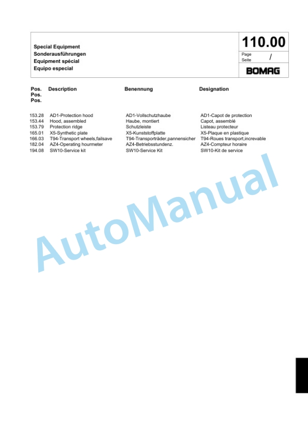 Bomag BPR 35-60 H Vibratory Plate Compactor Spare Parts Catalogue 00824075 5 Bomag BPR 35-60 H Vibratory Plate Compactor Spare Parts Catalogue 00824075-5