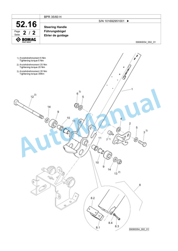 Bomag BPR 35-60 H Vibratory Plate Compactor Spare Parts Catalogue 00825521 2 Bomag BPR 35-60 H Vibratory Plate Compactor Spare Parts Catalogue 00825521-2