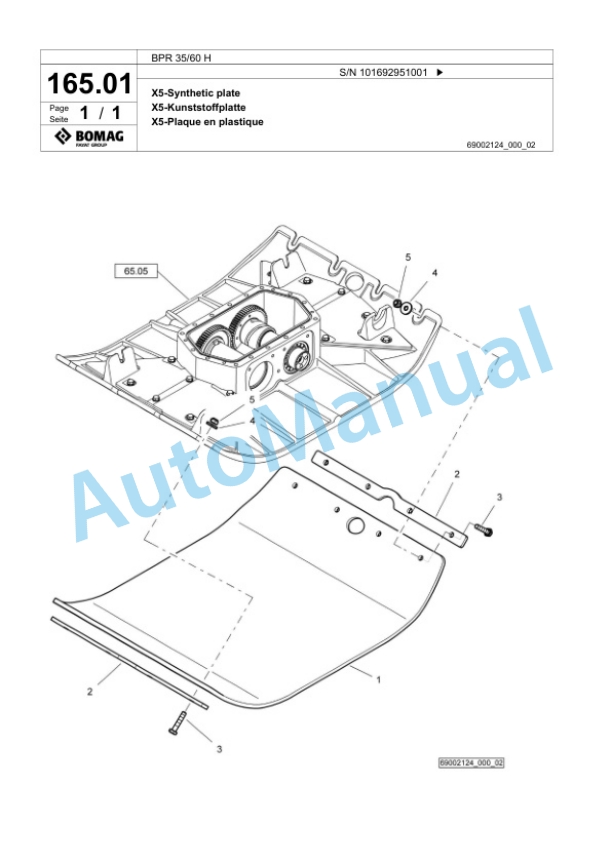 Bomag BPR 35-60 H Vibratory Plate Compactor Spare Parts Catalogue 00825521 5 Bomag BPR 35-60 H Vibratory Plate Compactor Spare Parts Catalogue 00825521-5
