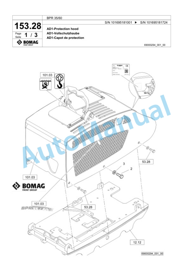 Bomag BPR 35-60 Vibratory Plate Compactor Spare Parts Catalogue 00825815 4 Bomag BPR 35-60 Vibratory Plate Compactor Spare Parts Catalogue 00825815-4