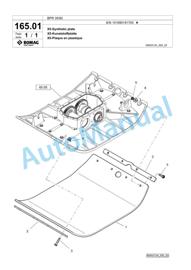 Bomag BPR 35-60 Vibratory Plate Compactor Spare Parts Catalogue 00825815 5 Bomag BPR 35-60 Vibratory Plate Compactor Spare Parts Catalogue 00825815-5