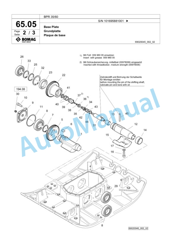 Bomag BPR 35-60 Vibratory Plate Compactor Spare Parts Catalogue 00827157 2 Bomag BPR 35-60 Vibratory Plate Compactor Spare Parts Catalogue 00827157-2