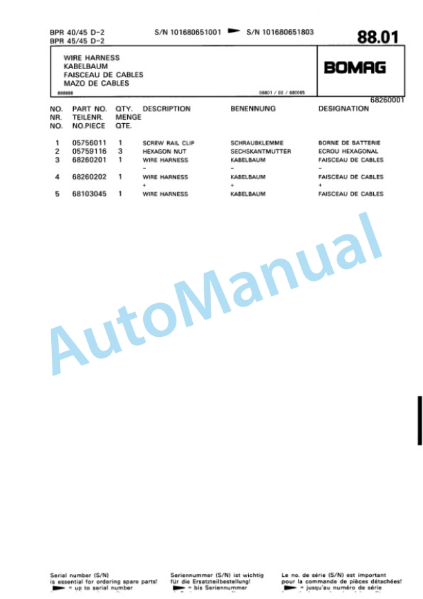 Bomag BPR 40-45 D-2, BPR 45-45 D-2 Vibratory Plate Compactor Spare Parts Catalogue 00810121 5 Bomag BPR 40-45 D-2, BPR 45-45 D-2 Vibratory Plate Compactor Spare Parts Catalogue 00810121-5
