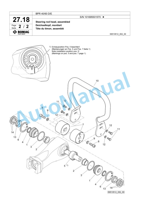 Bomag BPR 40-60 D-E Vibratory Plate Compactor Spare Parts Catalogue 00826523-2