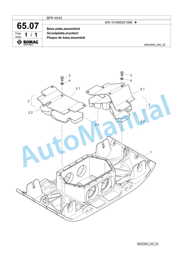 Bomag BPR 45-45 Vibratory Plate Compactor Spare Parts Catalogue 00826547 3 Bomag BPR 45-45 Vibratory Plate Compactor Spare Parts Catalogue 00826547-3