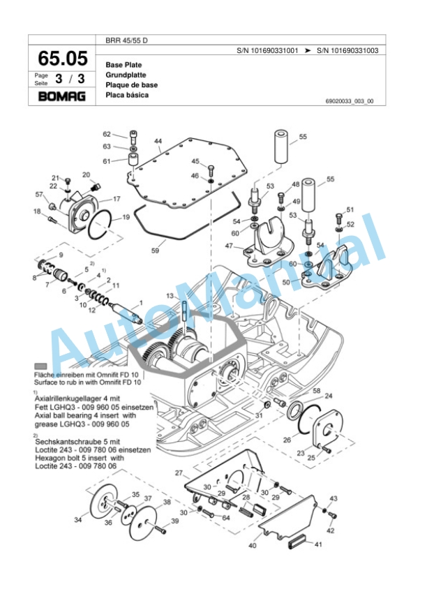 Bomag BPR 45-55 D Vibratory Plate Compactor Spare Parts Catalogue 00817903 5 Bomag BPR 45-55 D Vibratory Plate Compactor Spare Parts Catalogue 00817903-5