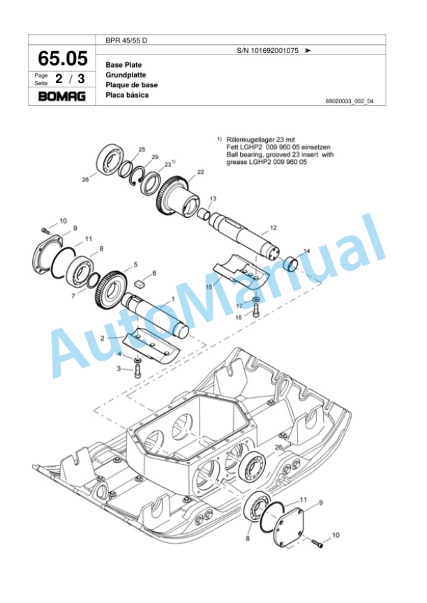 Bomag BPR 45-55 D Vibratory Plate Compactor Spare Parts Catalogue 00817975 4 Bomag BPR 45-55 D Vibratory Plate Compactor Spare Parts Catalogue 00817975-4