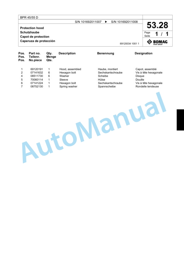 Bomag BPR 45-55 D Vibratory Plate Compactor Spare Parts Catalogue 00817977 3 Bomag BPR 45-55 D Vibratory Plate Compactor Spare Parts Catalogue 00817977-3
