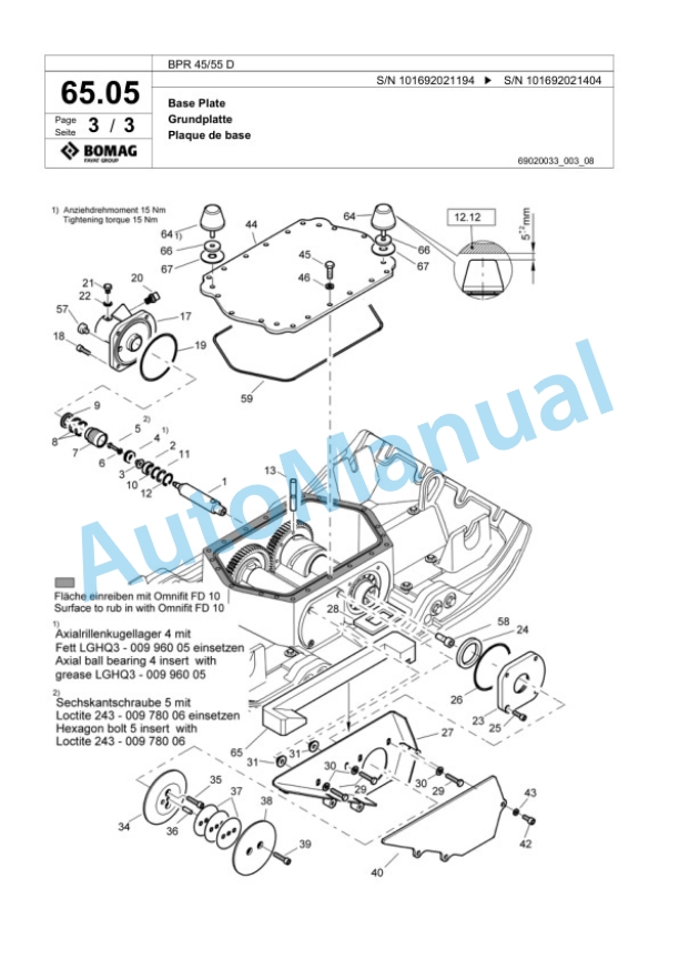 Bomag BPR 45-55 D Vibratory Plate Compactor Spare Parts Catalogue 00817979 4 Bomag BPR 45-55 D Vibratory Plate Compactor Spare Parts Catalogue 00817979-4