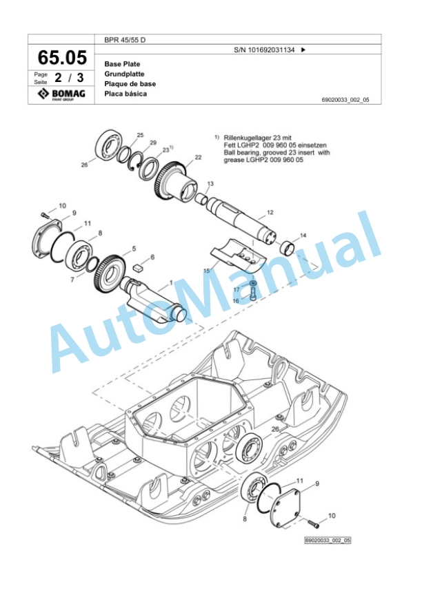 Bomag BPR 45-55 D Vibratory Plate Compactor Spare Parts Catalogue 00817981 3 Bomag BPR 45-55 D Vibratory Plate Compactor Spare Parts Catalogue 00817981-3
