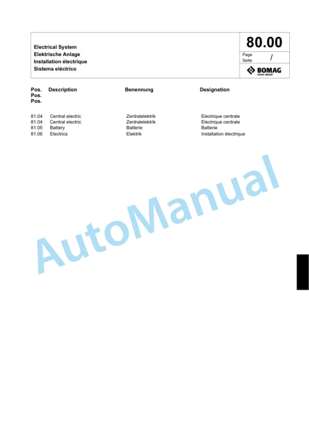 Bomag BPR 45-55 D Vibratory Plate Compactor Spare Parts Catalogue 00817981 4 Bomag BPR 45-55 D Vibratory Plate Compactor Spare Parts Catalogue 00817981-4