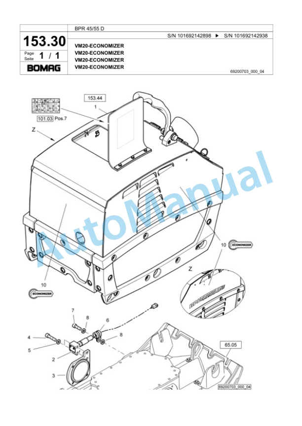 Bomag BPR 45-55 D Vibratory Plate Compactor Spare Parts Catalogue 00818765 5 Bomag BPR 45-55 D Vibratory Plate Compactor Spare Parts Catalogue 00818765-5