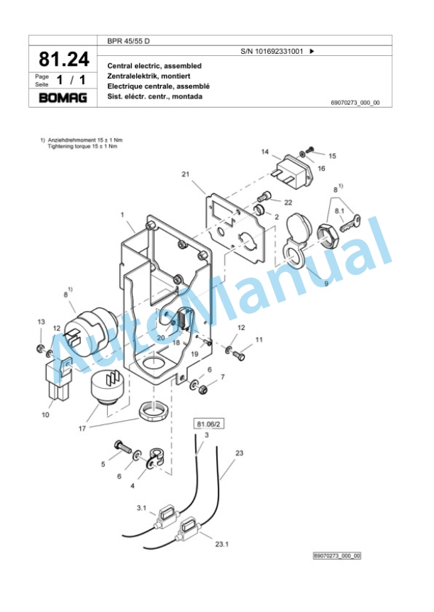 Bomag BPR 45-55 D Vibratory Plate Compactor Spare Parts Catalogue 00824247 5 Bomag BPR 45-55 D Vibratory Plate Compactor Spare Parts Catalogue 00824247-5