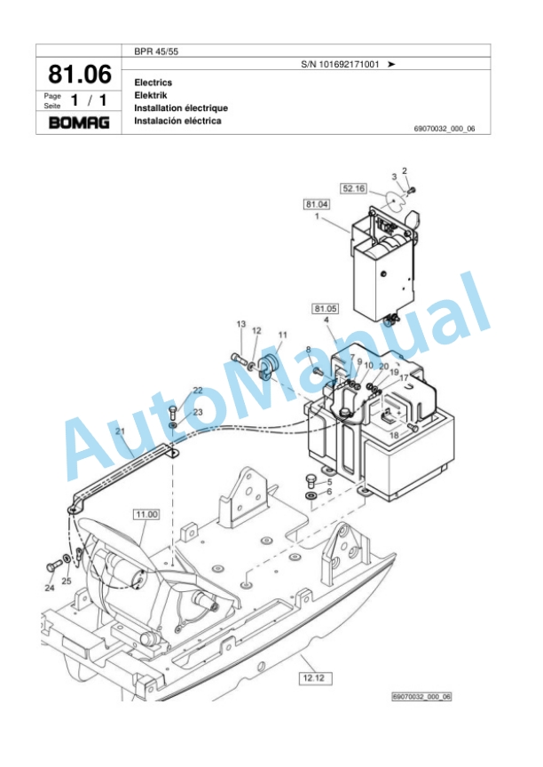 Bomag BPR 45-55 Vibratory Plate Compactor Spare Parts Catalogue 00818501 5 Bomag BPR 45-55 Vibratory Plate Compactor Spare Parts Catalogue 00818501-5
