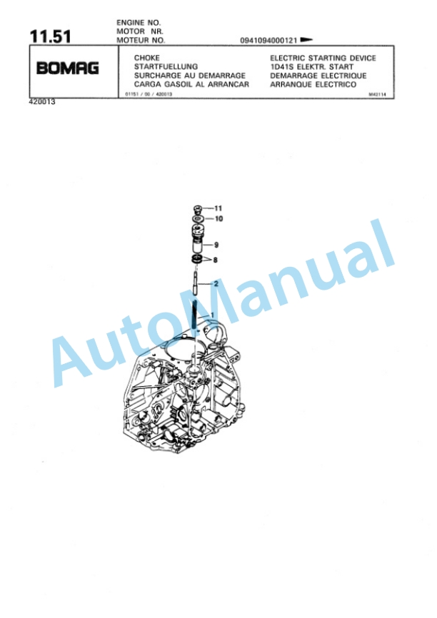 Bomag BPR 50-52 D, BPR 55-52 D, BPR 60-52 D Vibratory Plate Compactor Spare Parts Catalogue 00813405 2 Bomag BPR 50-52 D, BPR 55-52 D, BPR 60-52 D Vibratory Plate Compactor Spare Parts Catalogue 00813405-2