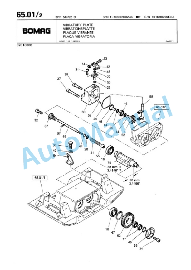 Bomag BPR 50-52 D, BPR 55-52 D Vibratory Plate Compactor Spare Parts Catalogue 00813406 4 Bomag BPR 50-52 D, BPR 55-52 D Vibratory Plate Compactor Spare Parts Catalogue 00813406-4