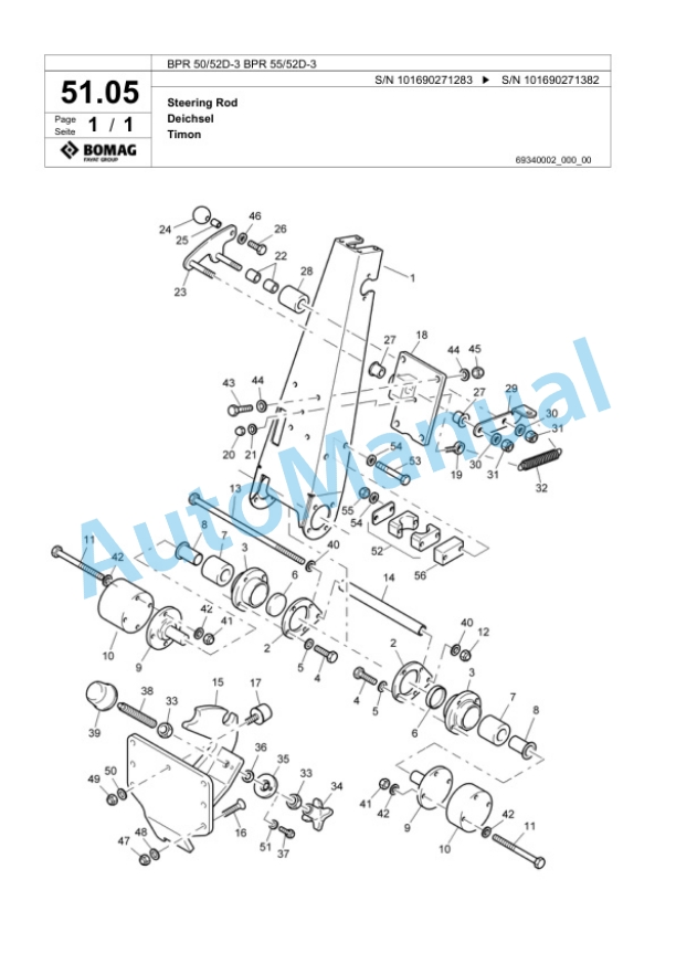 Bomag BPR 50-52D-3, BPR 55-52D-3 Vibratory Plate Compactor Spare Parts Catalogue 00817440 4 Bomag BPR 50-52D-3, BPR 55-52D-3 Vibratory Plate Compactor Spare Parts Catalogue 00817440-4